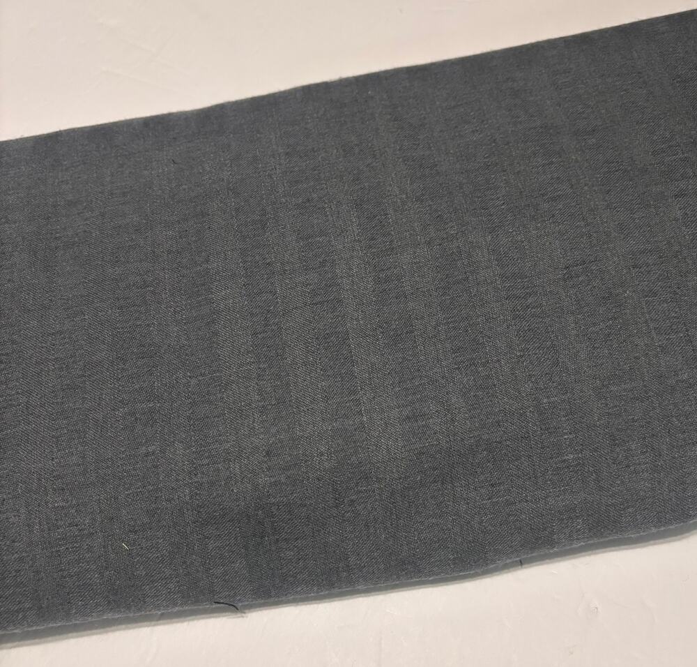 Blue Gray Stripe Wool Poly Blend Fabric 54” Wide 6.25 Yds Suiting Material